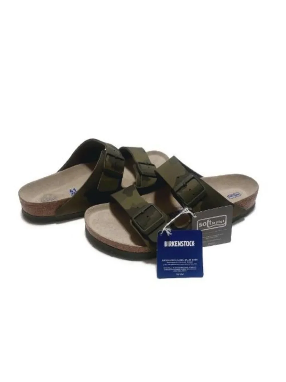 Birkenstock Mens Size 8 Arizona Birko-Flor Sandals Desert Soil Camouflage Green
